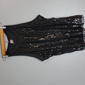Black Sequined Tank Top